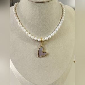 Freshwater Pearl Heart Necklace